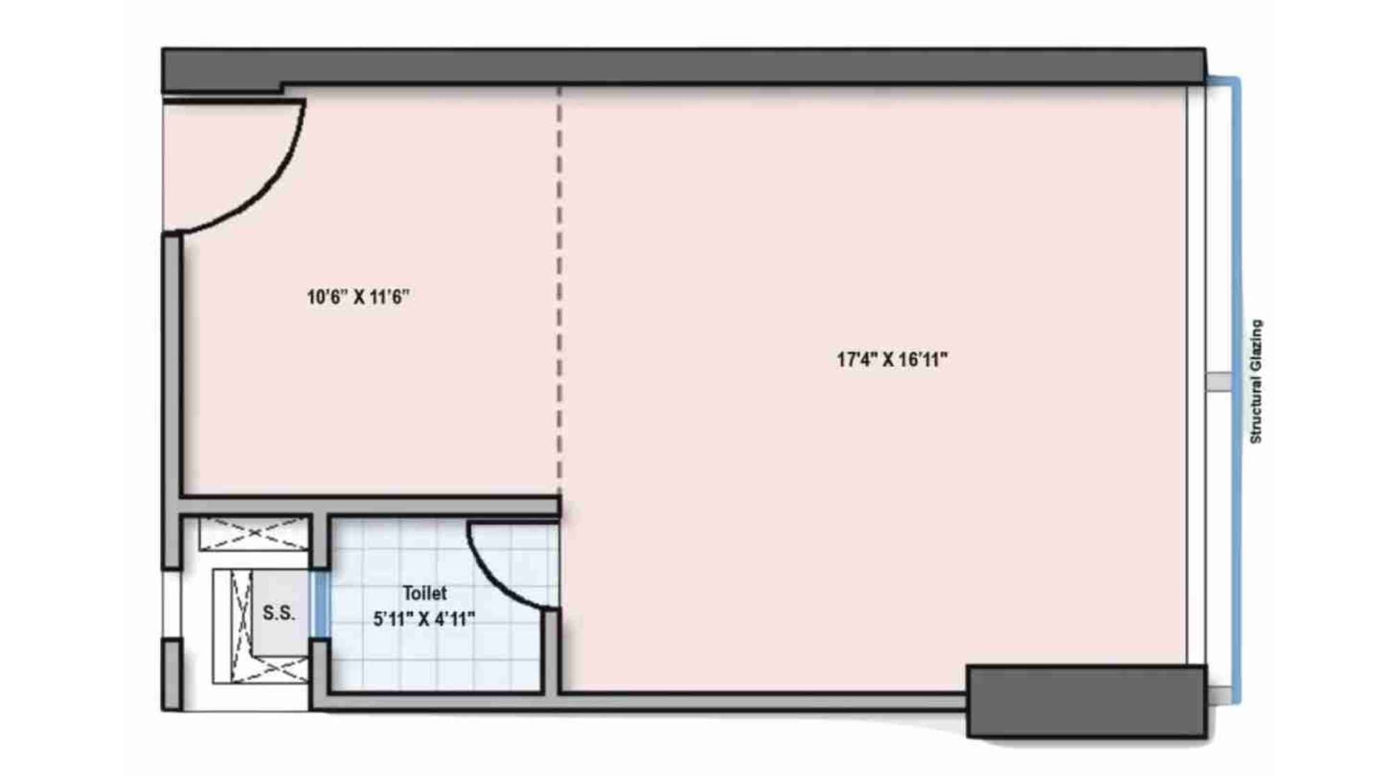 Raheja-Prime-One-Floor-Plan-450-sqft